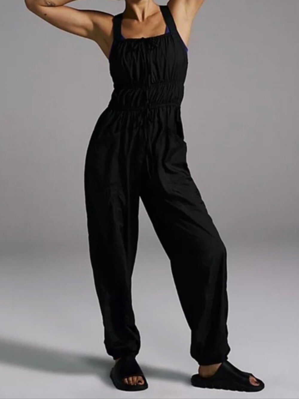 Free People FP Movement Tropic Sport Sleeveless One-Piece Jumpsuit Black Size SP